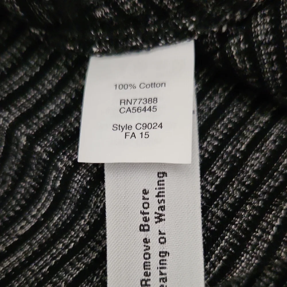 NWT Madewell Black and Gray Striped Sleeveless Crossover Tank Top Size Medium - Picture 3 of 7